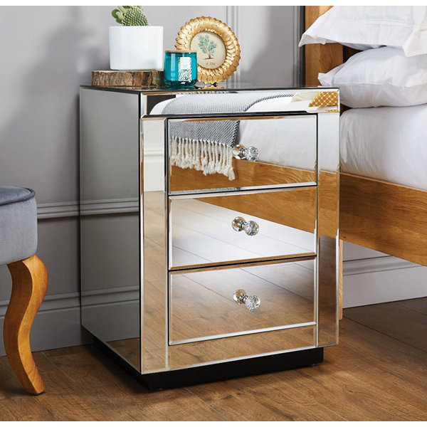 Large mirrored deals bedside table